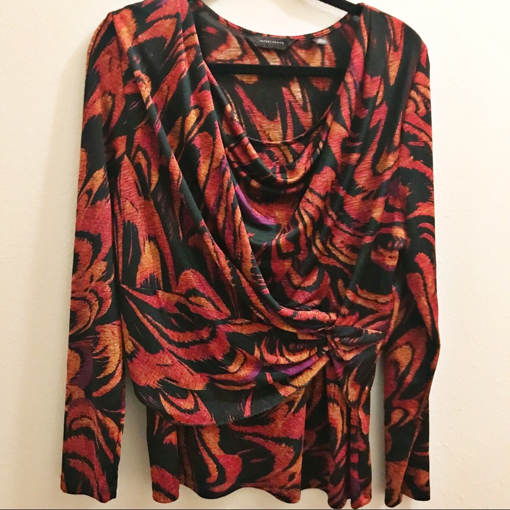 Investments top Metallic rust black ruched XL